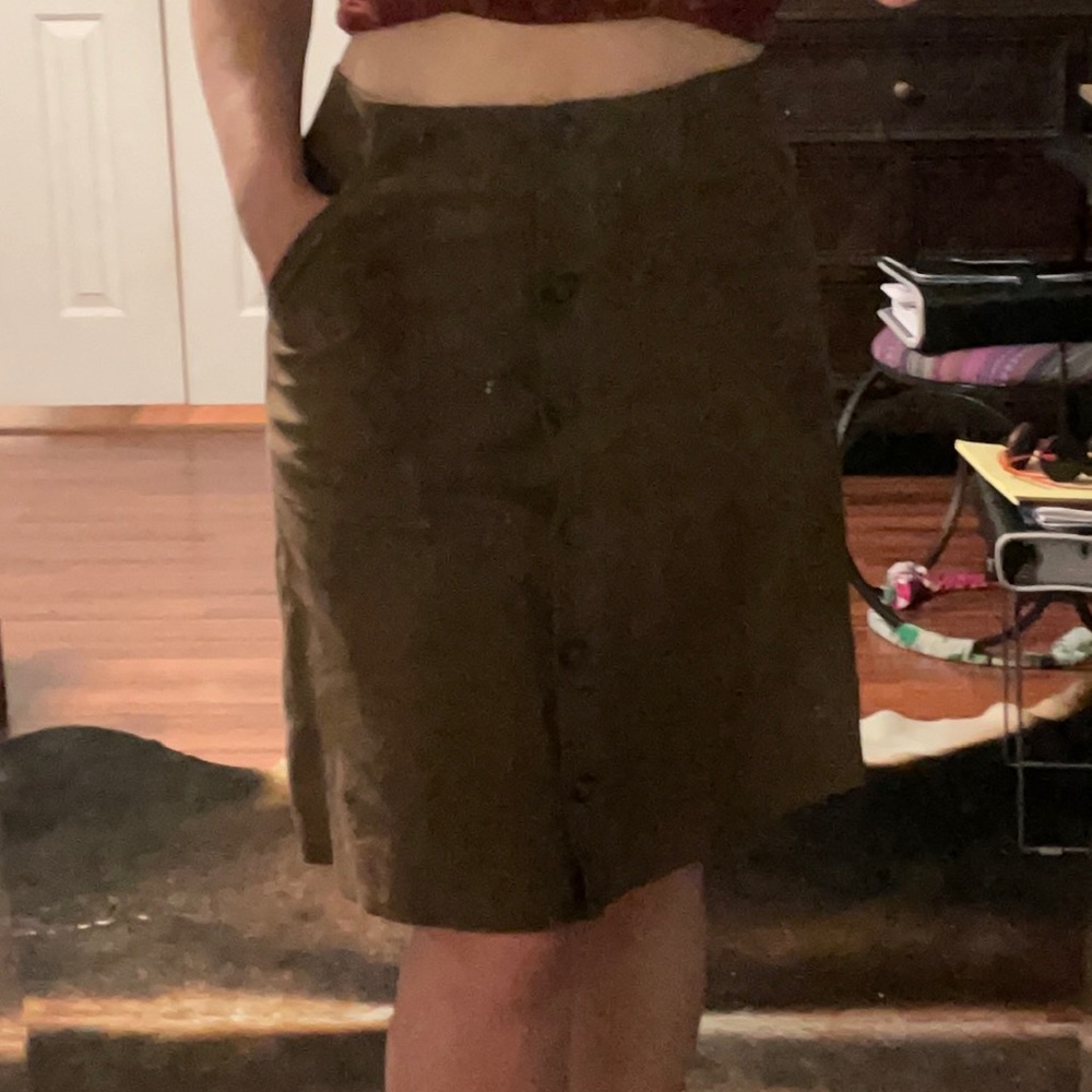 Banana Republic genuine suede bell skirt
